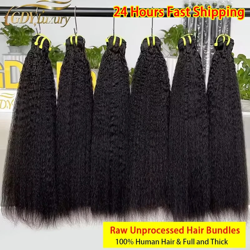15A Double Drawn Kinky Straight Haarbündel 100% Echthaar Vietnamesisches Rohhaar Bündel Grobe Yaki-Extensions Voll und Voluminös
