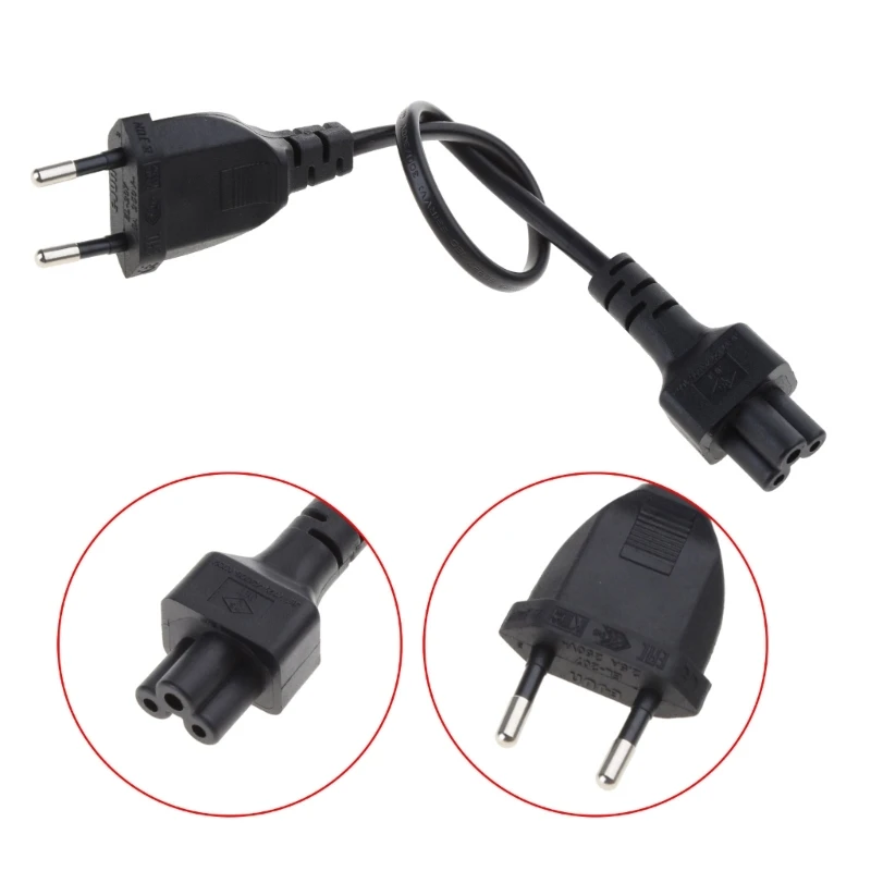 Power Adapter Cord EU 2 Pin Male To IEC 320 C5 Micky For Notebook Power Supply 3 Y5GB