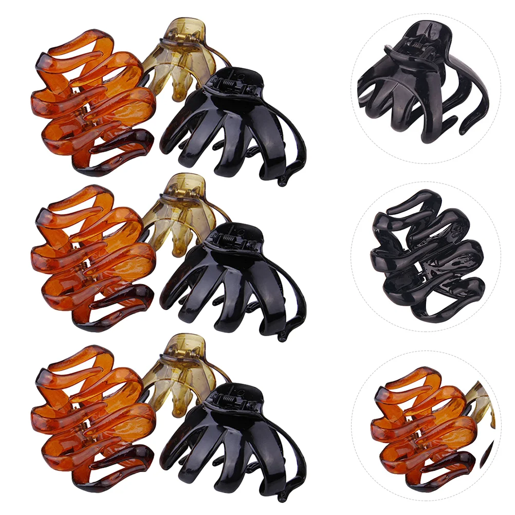 

9 Pcs Hairpin Claws Plastic Shark Clip Barrette Barrettes Clips for Thick Banquet Accessories