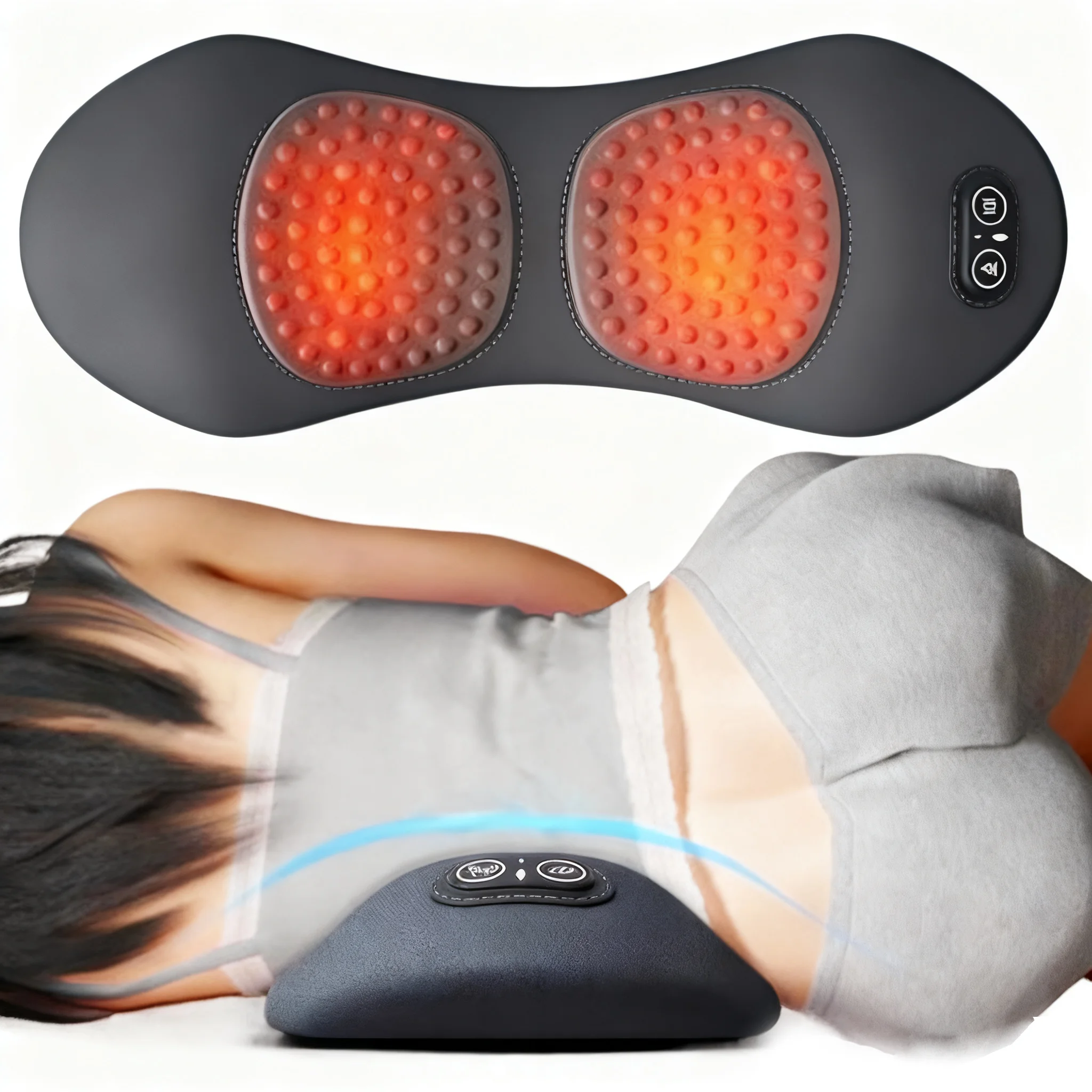 

Подушка для спины с подогревом и вибрацией, подушка для сна, поясничная поддержка, массажер, подушка, кровать для беременных, поясничная поддержка для сна