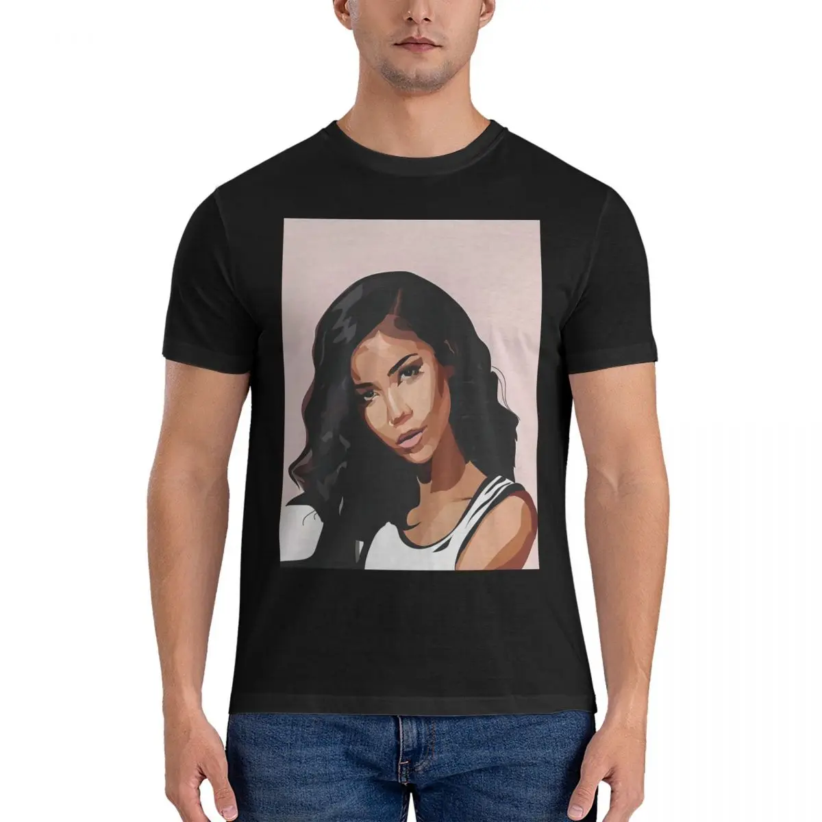 Smart T-Shirts for Men J-Jhene Aiko Vintage Pure Cotton Tees Round Collar Short Sleeve T Shirt Gift Tops