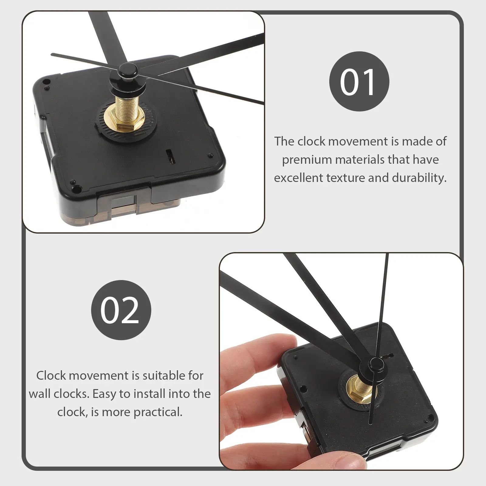 Quartz Clock Movement Kit with 14Mm Screw 8Mm Diameter Silent Operation Precise Timing Ergonomic Design for Clock Mechanism