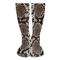 Black Snakeskin Socks Snake Scale Print Korean Stockings Unisex Soft Outdoor Sports Socks Autumn Custom Non Slip Socks