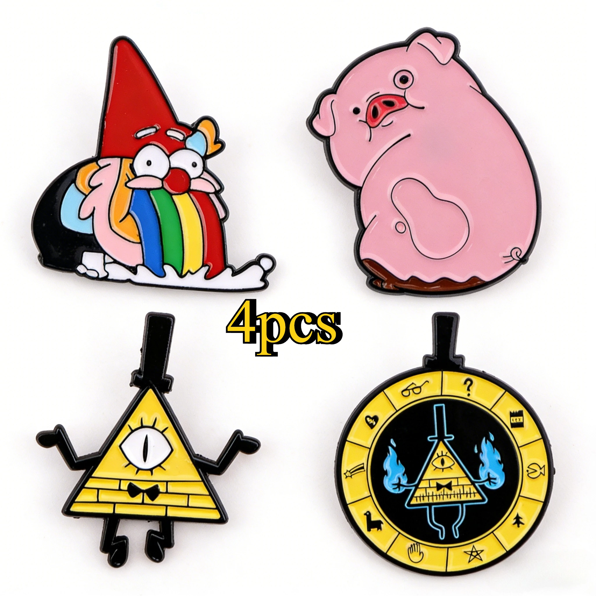 Lustige Regenbogen-Vomiting-Elf-Emaille-Pins, Gnome Animierte Cartoon Strange Town Abzeichen Broschen Reversnadel für Kindergeschenke