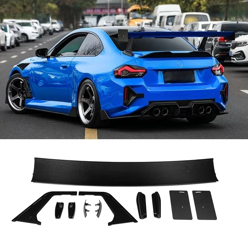 

For G87 G80 G82 F82 M2M3M4 Dry Carbon Fiber Rear Ducktail Spoiler Carbon Fiber Spoiler V Style with Stand High Spoiler Wing