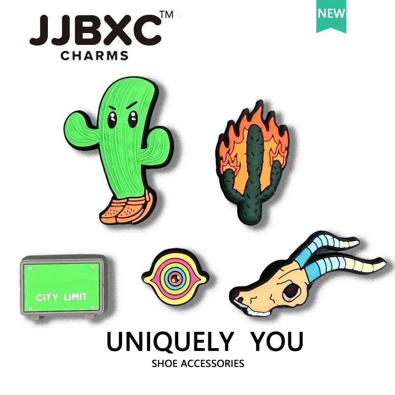 JJBXC CHARM Shoe Accessories DIY Desert Cartoon  Jewelry Shoe Flower DIY Fashion Shoedecorations Suitable for cross Shoes