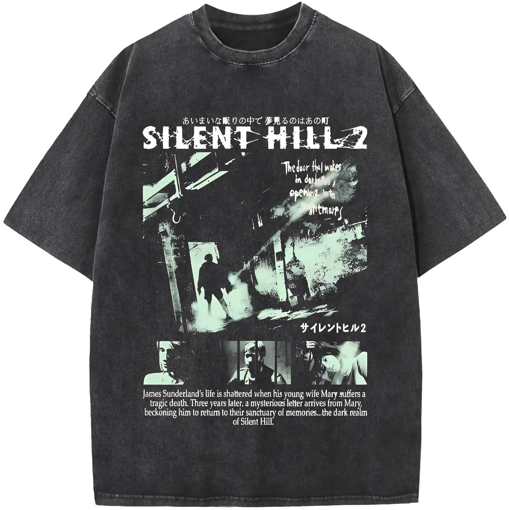 

Футболка с графическим принтом Silent Hill 2, футболка из 100% хлопка с круглым вырезом, повседневный вязаный топ с короткими рукавами для мужчин