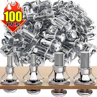 100/4pcs Petal Screw Jack Nuts Screw Anchors Metal Rivet Nut Expansion Plugs Clamp Rivets Lock Fixed Bolt Board Wall Fasteners
