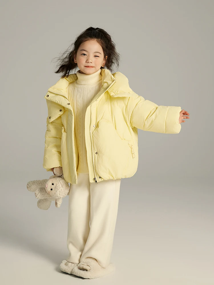 

Winter Clothing Children's Outerwear Girls Coats 2024 New style Kids Short Fashion Thick Big Child Down Cotton Jacket CH438
