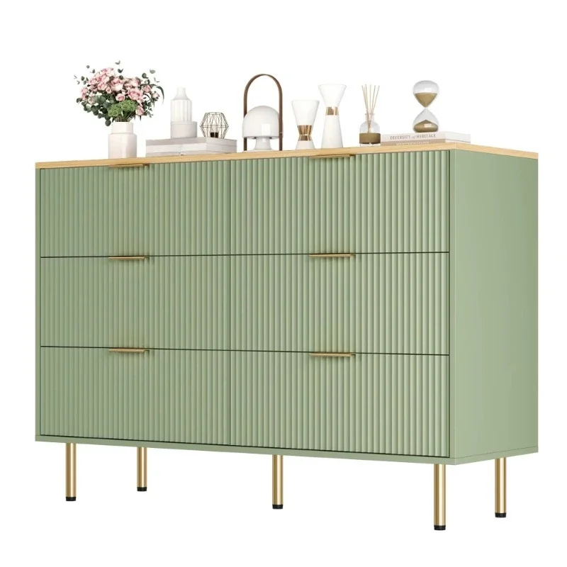 

Bedroom Dresser 6 Drawer Dresser, Bandwidth Drawer, Wooden Chest of Drawers, Modern Storage Dresser for Living Room