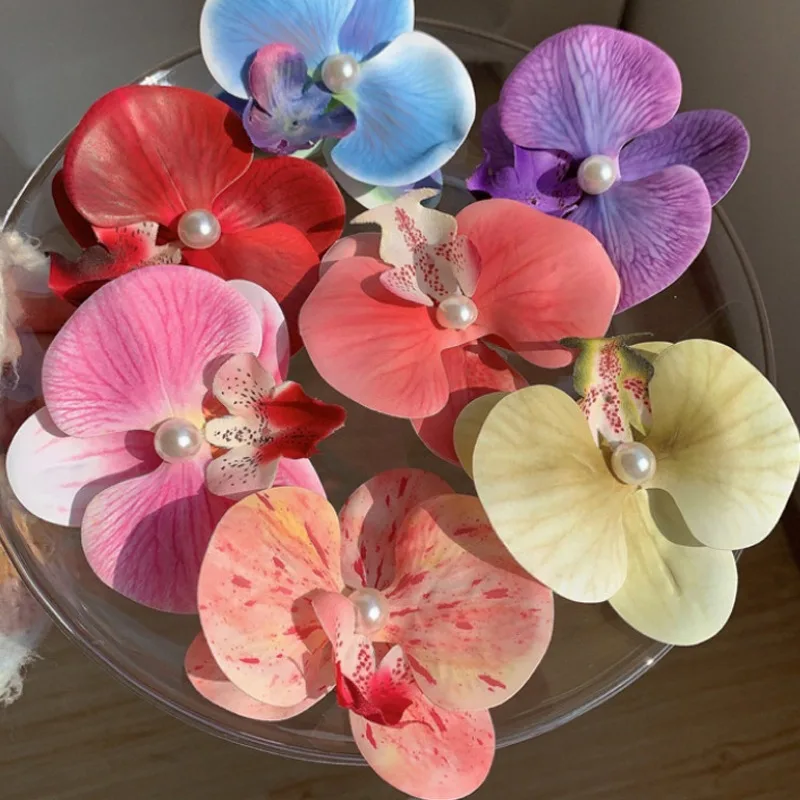 Phalaenopsis Flower Hair Clip Simulated Floral French Elegant Fashion Barrettes New Colors Girls Headwear Bobby Pin Accessories