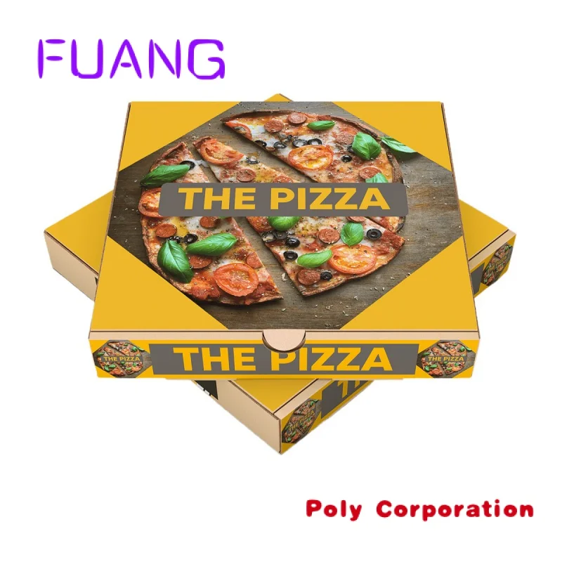 Personalizzato stampato 8 10 pollici 12 14 "20" 22 "24" 28 30 "33 35" ondulato take away burger packaging scatole per pizza