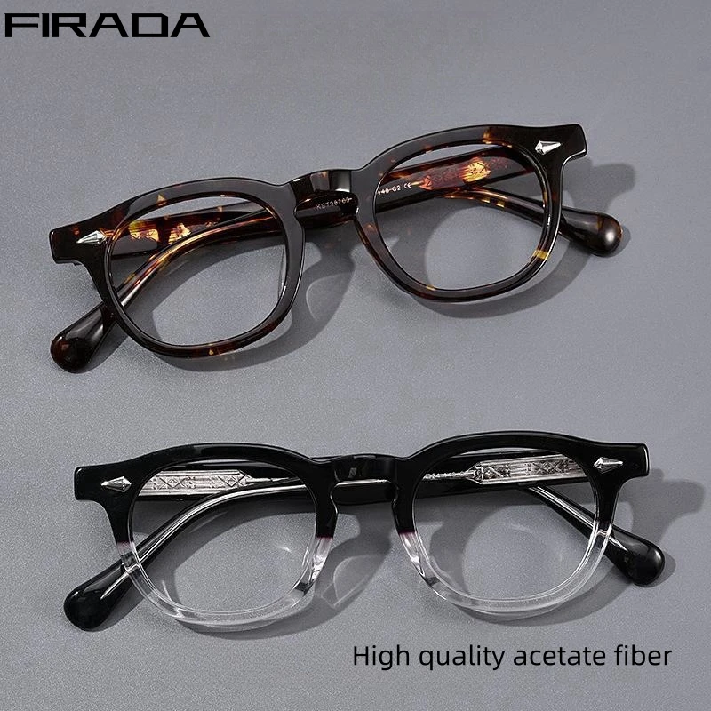 

FIRADA Fashion Luxury Glasses Women Retro Business Acetate fiber Eyewear Comfortable Prescription Eyeglasses Frame Men KBT98763