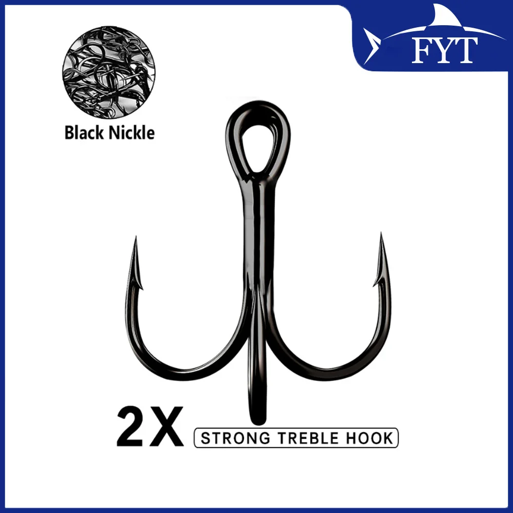 Anzuelos triples acero alto carbono negro para pesca