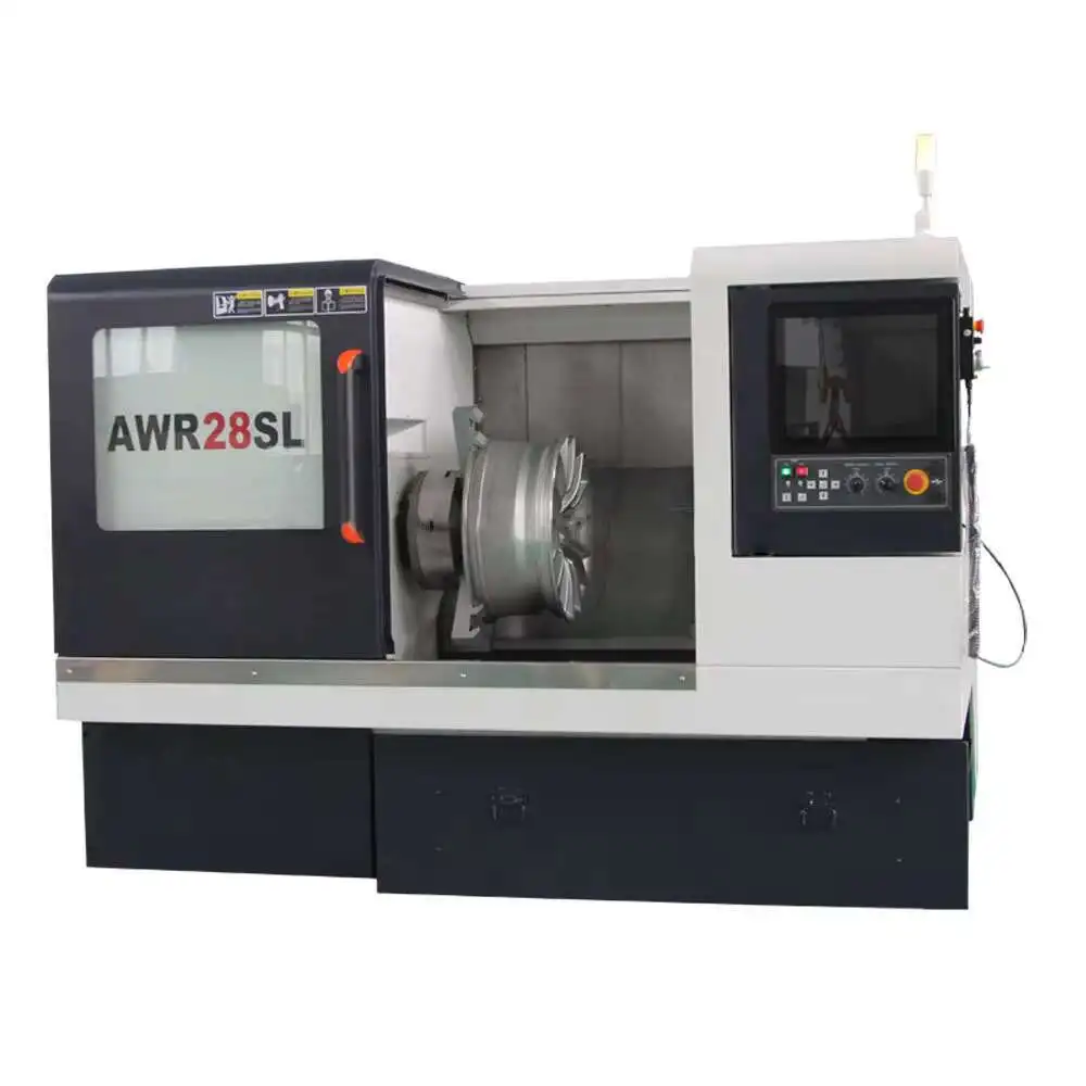 عالية الدقة AWR28SL سرير مائل ضياء قطع عجلة سبيكة أوتوماتيكية مخرطة CNC هاين