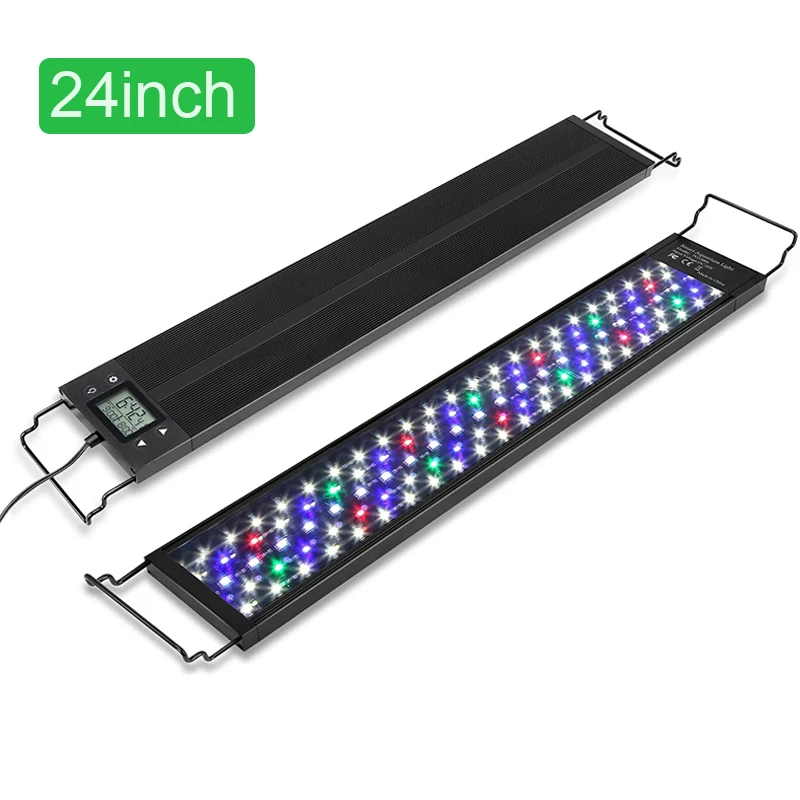 Aquarium LED Bar Waterproof Fish Tank Light 60-75CM Timer Dimmable Programmable Full Spectrum With Aluminum Shell Extend Bracket