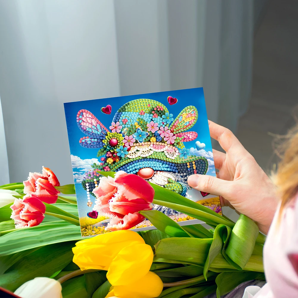 

Набор из 6 открыток с гномами и алмазной вышивкой для праздников и торжеств