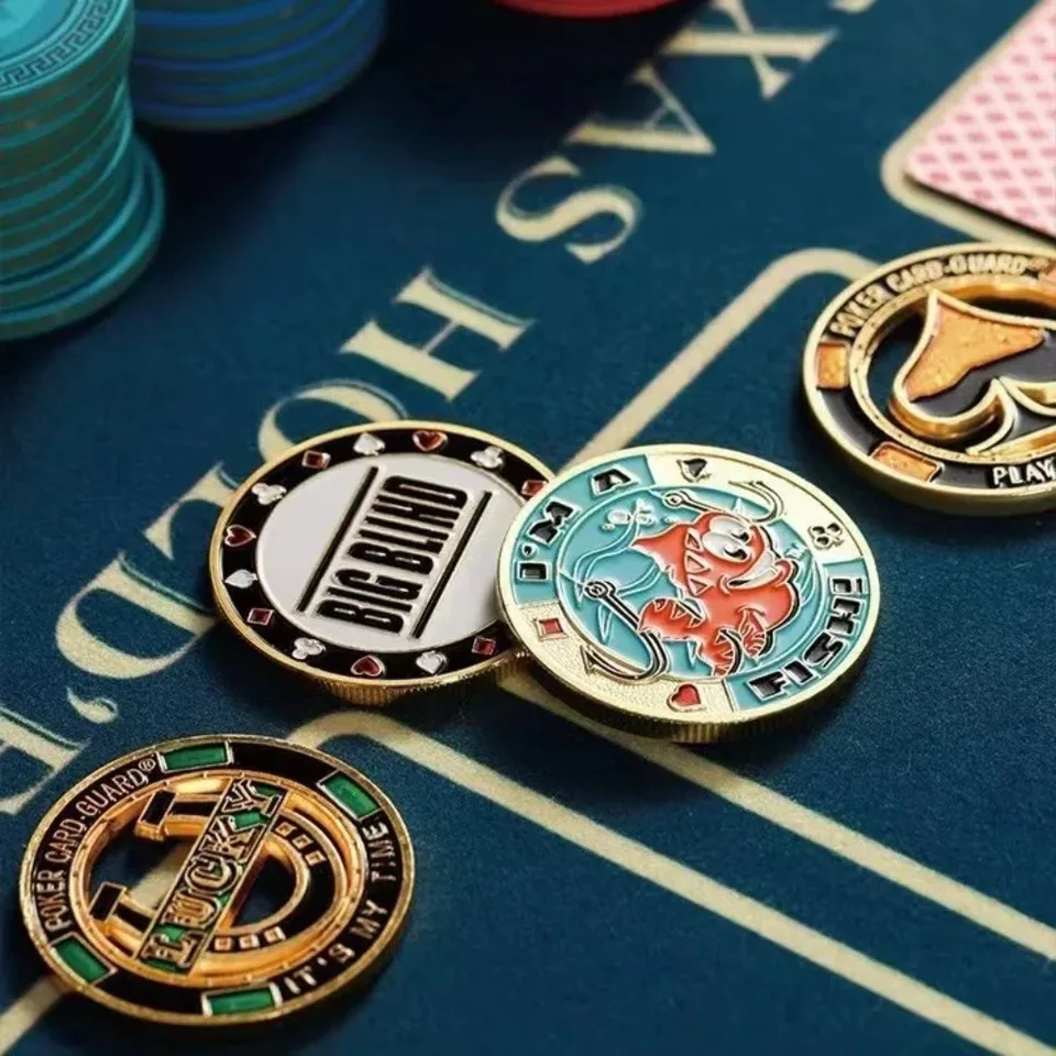 Lucky Poker Coin Card Guard Protector Poker Cards Good Luck Challenge Coin Casino Chips Dealer Token Souvenir Collectible Gifts, image 4