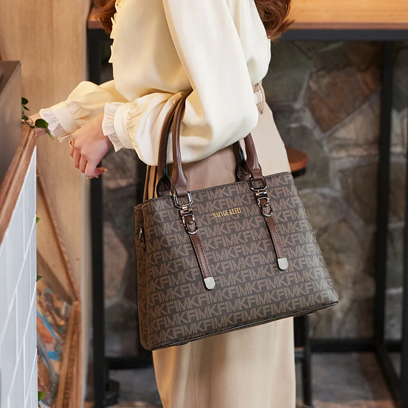 

2025 Women's Leather Work Tote Spacious Convertible Top Handle Elegant Office Shoulder Bag