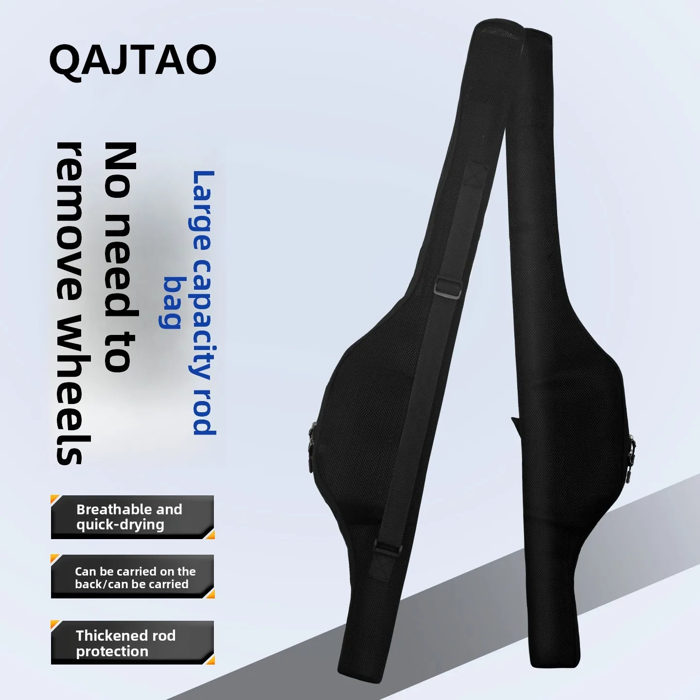 QAJTAO Large capacity single shoulder back pole bag, breathable quick drying road, foldable road bag, big belly pole bag