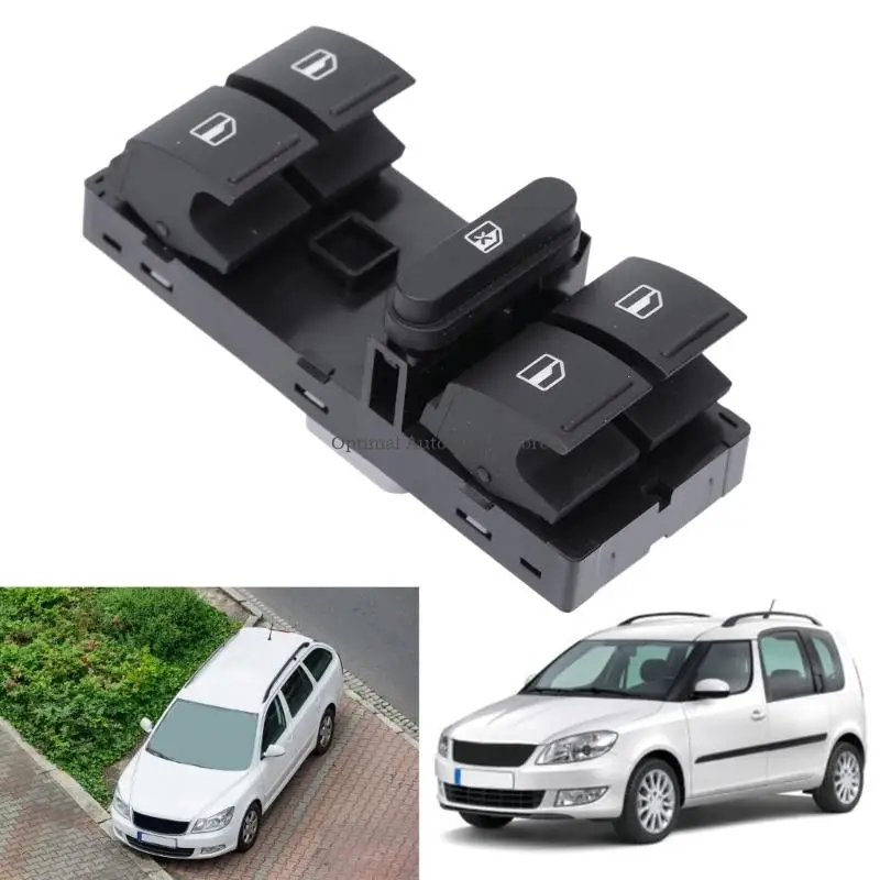  Vehicle Window Switches Assembly 1Z0959858A with Four Buttons, 12V Rating and Clip-In Mounting for Replacement Applications