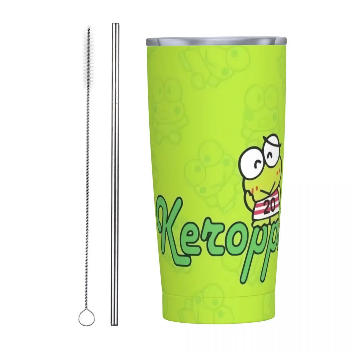 Keroppi Big-Eyed Frog Cute Stainless Steel Tumbler Travel Mugs Cup 20oz Thermal Mug Keep Heat Cold Drink Milk Tea Water Bottle