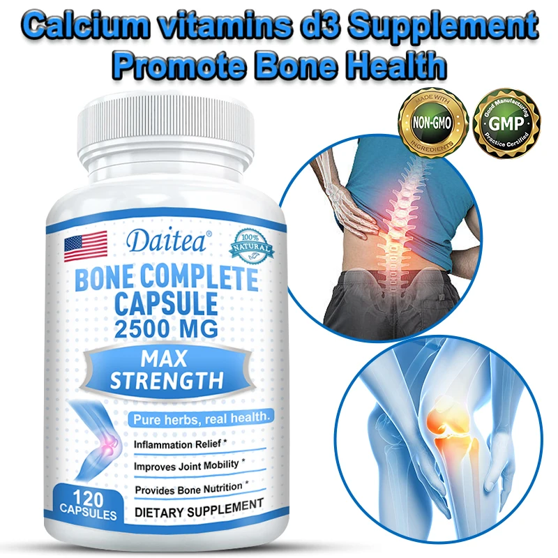 

Daitea Bone Complete Capsules 2500 Mg - Vitamin C, Vitamin D, Calcium, Magnesium, Zinc for Overall Healthy Bone Function