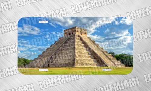 Mayan Aztec Pyramid Mexico Latin America  License Plate Auto Car Tag FREE SHIP Aluminum