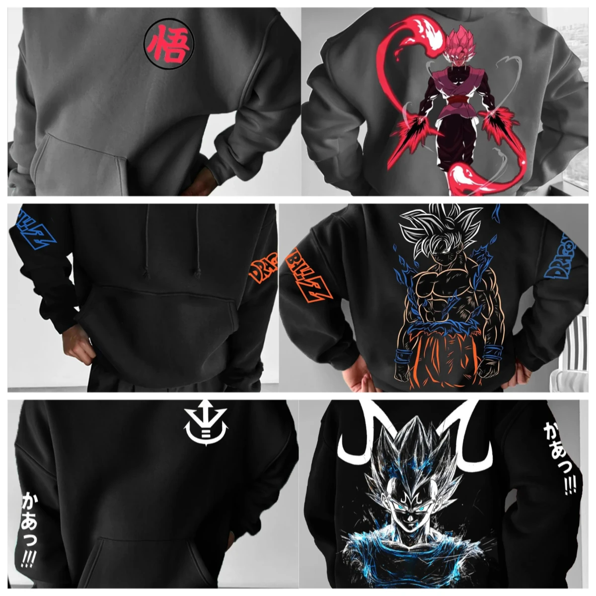 

2025 New Dragon Ball Animation Peripheral Printed Versatile Sweater Autumn and Winter Men's and Women's Loose Hooded Sweater