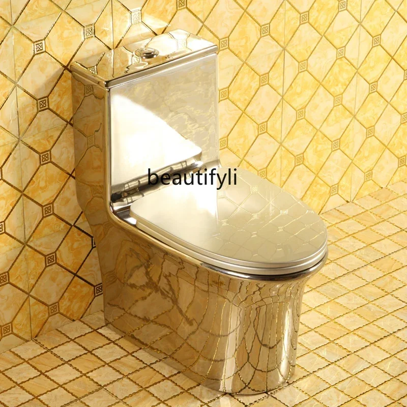 Silent silver toilet toilet seat spray siphon large diameter ceramic toilet  bathroom