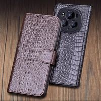 Wobiloo Luxury Genuine Leather Wallet Cover Business Phone Case For Honor Magic6 RSR Ultimate Card Money Slot Holste Cover