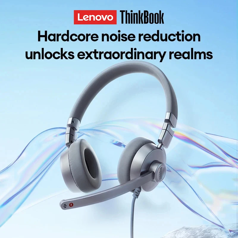 Wybór Lenovo ENC80 Dual Noise Reduction -42dB Line Control Headphones HD Calling Office Headset Music Stereo Earbuds