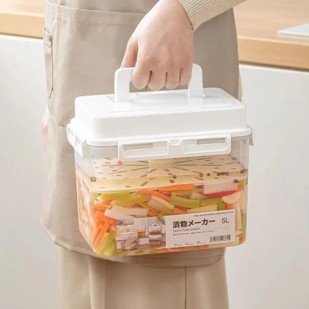 

Практичный контейнер для кимчи 5 л, прозрачный прямоугольный контейнер для ферментации и хранения, герметичный контейнер для сохранения свежести, кухонный.