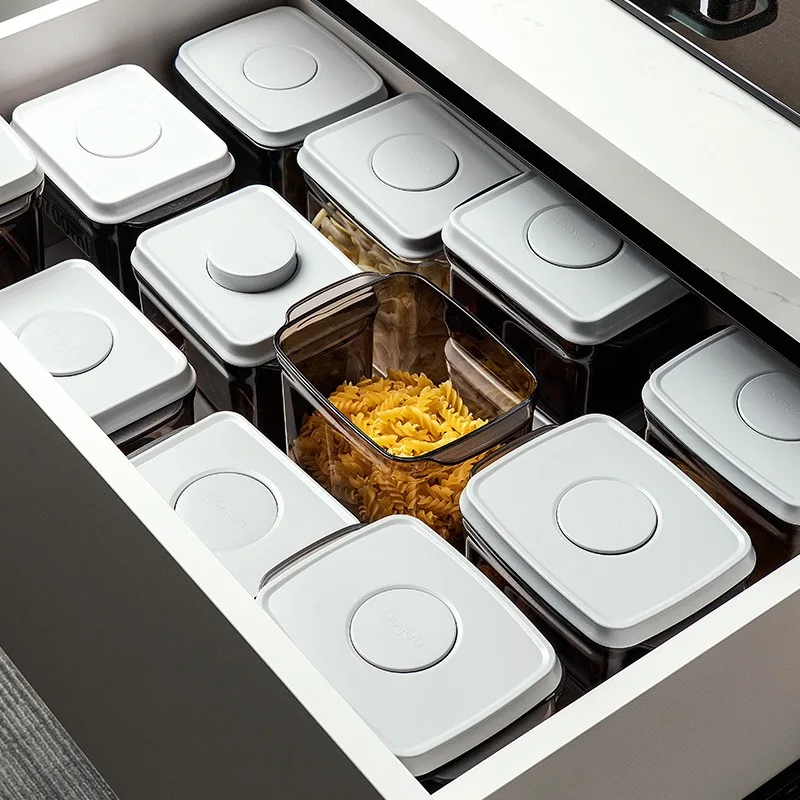 

Пластиковая герметичная банка для хранения круп на кухне, контейнер для продуктов с крышкой, влагонепроницаемый, для сохранения свежести