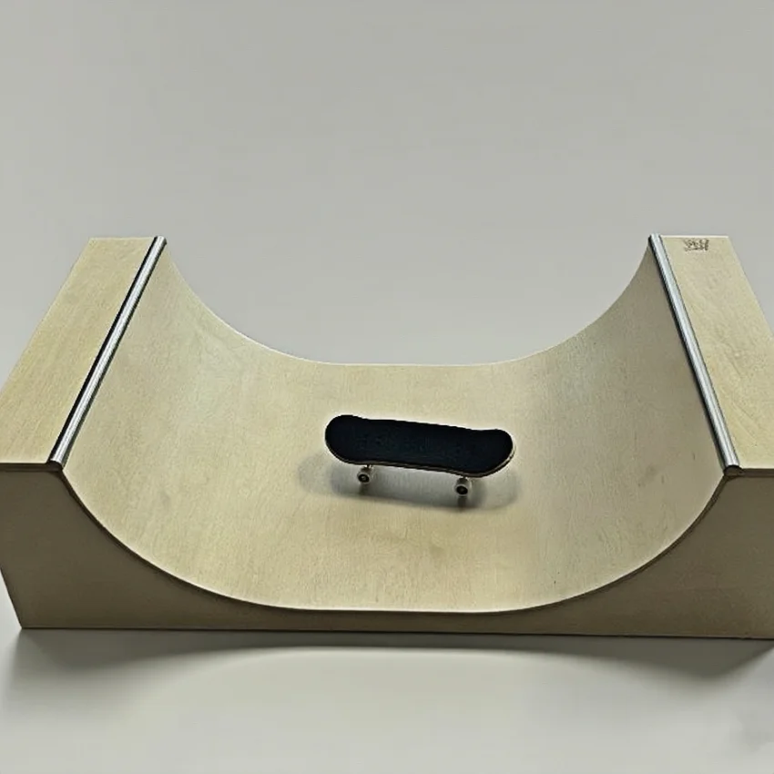 Rampe demi-tuyau de touche, rampe en U en bois pour cascades technologiques, garde-corps de bureau Portable pour la pratique professionnelle et les débutants
