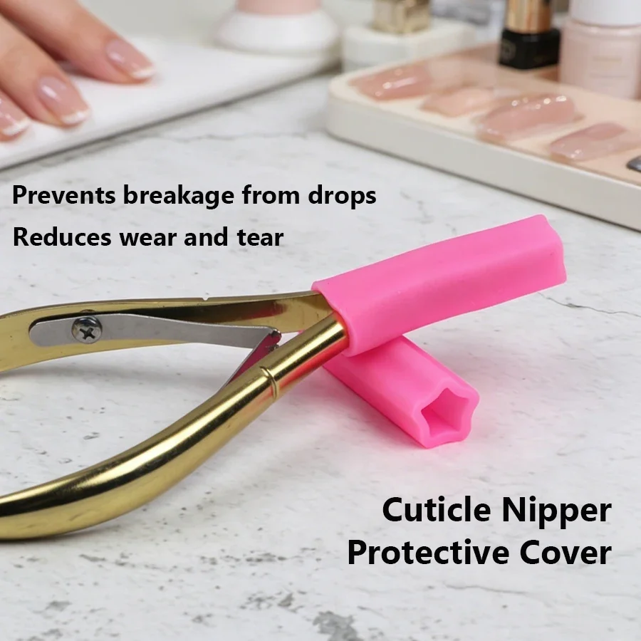 2Pcs Soft Silicone Protective Covers for Nail Tools, Cuticle Nippers Tweezers Anti-Scratch Sleeves