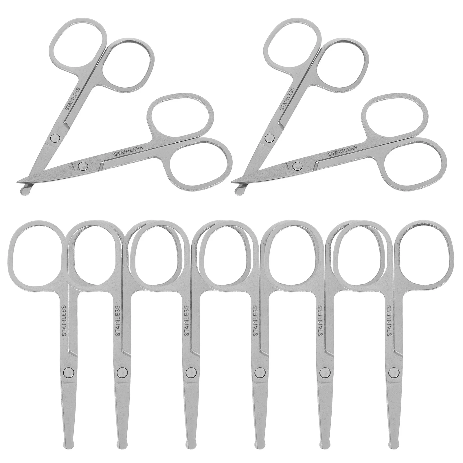 

12 Pcs Laboratory Scissors Precision Facial Hair Grooming Eyebrow Trimming Pointy Student