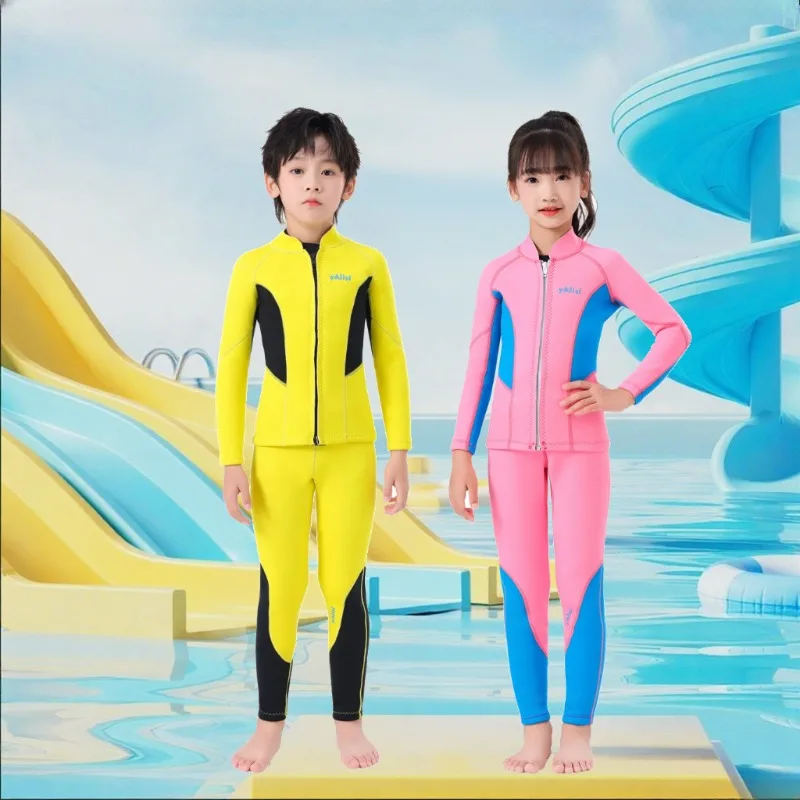 

Toddler/Youth Kids Wetsuit Set - 2.5mm Neoprene Top Bottom with Full Long Sleeves,Swimsuits for Girls Boys Jacket + Pants