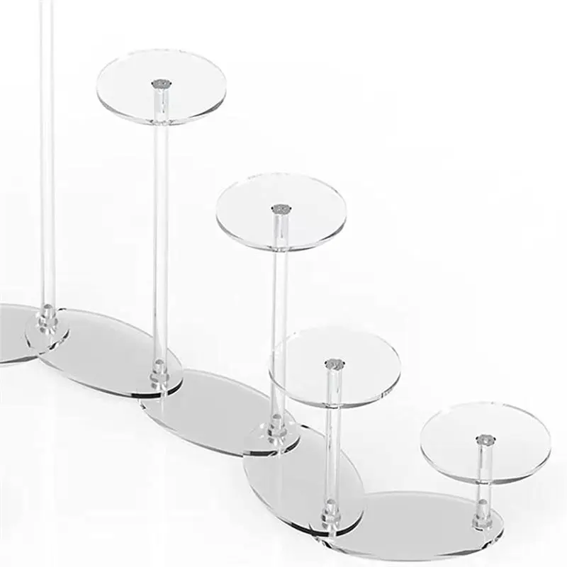 DT39 9 Tier Round Acrylic Cupcake Display Stand, Transformable Riser for Cupcakes Makeup Jewelry, Transparent Pastry Stand