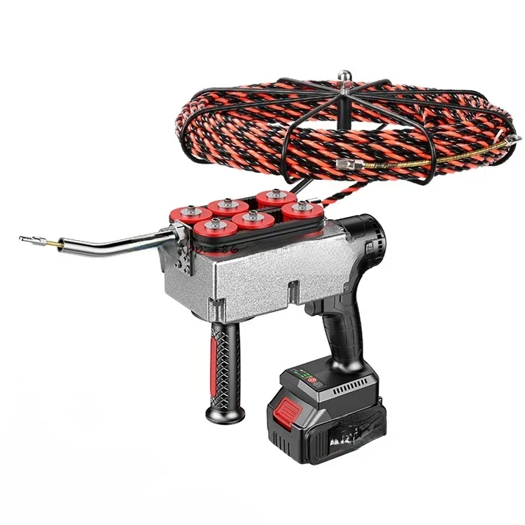 New Construction Lithium Cordless Stringing Machine Cable Automatic Wall Lead Wire Electric Rechargeable Wall Threading Machine