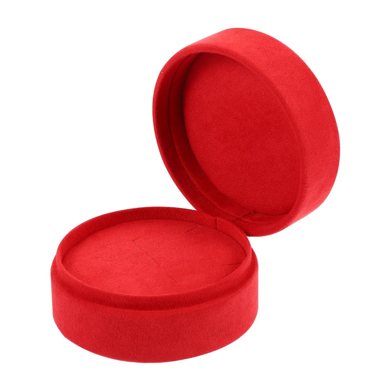 

Одинарная круглая шкатулка для украшений для женщин, футляр для хранения с мягкой подушечкой, портативный органайзер для демонстрации и упаковки, подарочная коробка