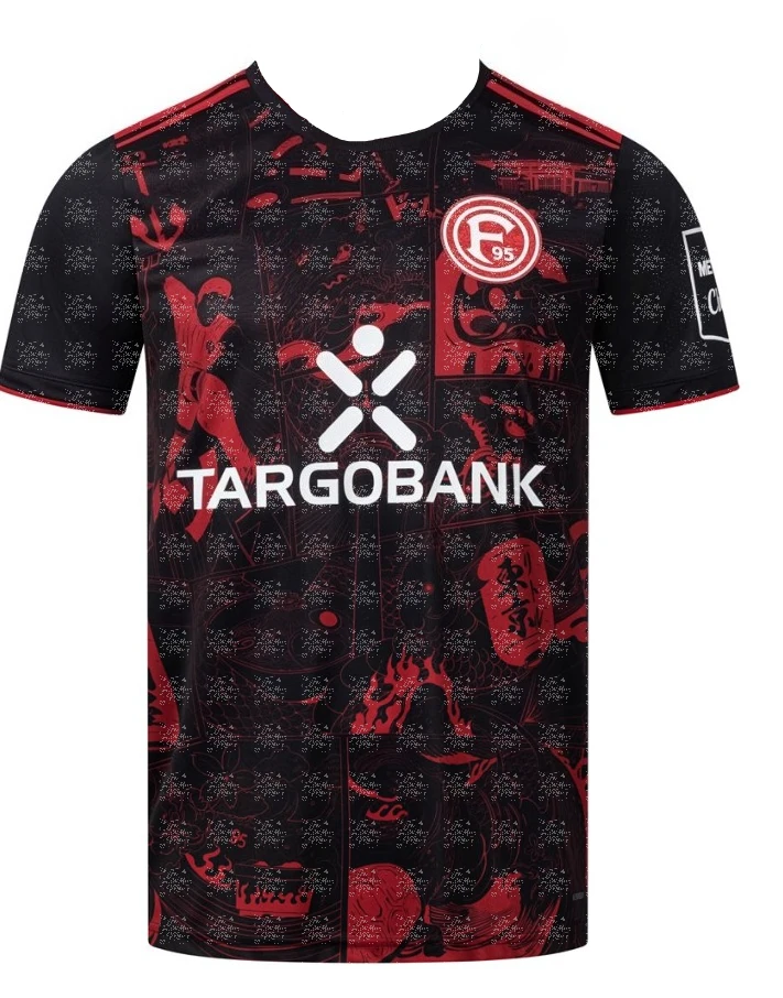 Fortuna Dusseldorf 2025-26 Home Jersey Series قمصان كرة القدم، نمط رياضي ثلاثي الأبعاد رقمية للرجال والنساء ملابس الوالدين والطفل #5