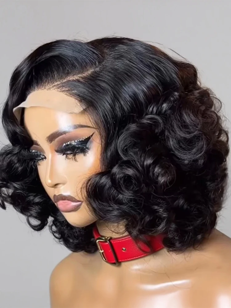 Pré coupe sans colle Perruques Bob courtes 13x6 13x4 HD Perruque frontale de cheveux humains en dentelle 250% Densité Body Wave Perruque sans colle Cheveux humains pour les femmes