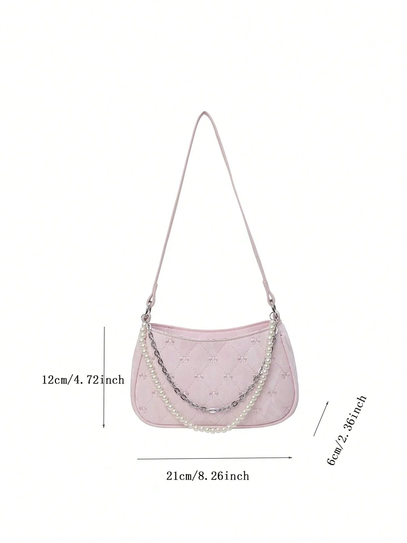 2024 Spring/Summer New Bag Pearl Chain Bag Sweet and Cute Underarm Bag Fashionable One Shoulder Crossbody Commuter Bag for Women