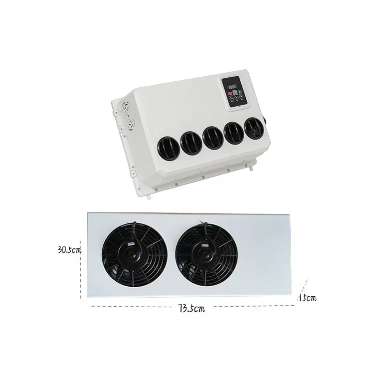 12/24V DC Horizontal Double-Fan Split Unit Smart Control Quick Cooling Auto Parking Air Conditioner