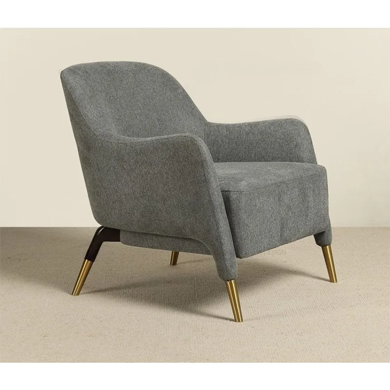 Living room fabric soft bag solid wood leisure chair single sofa