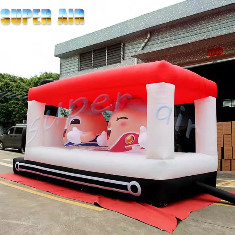 Treno gonfiabile rosso modello cartone animato gonfiabile personalizzazione della moda per bambini