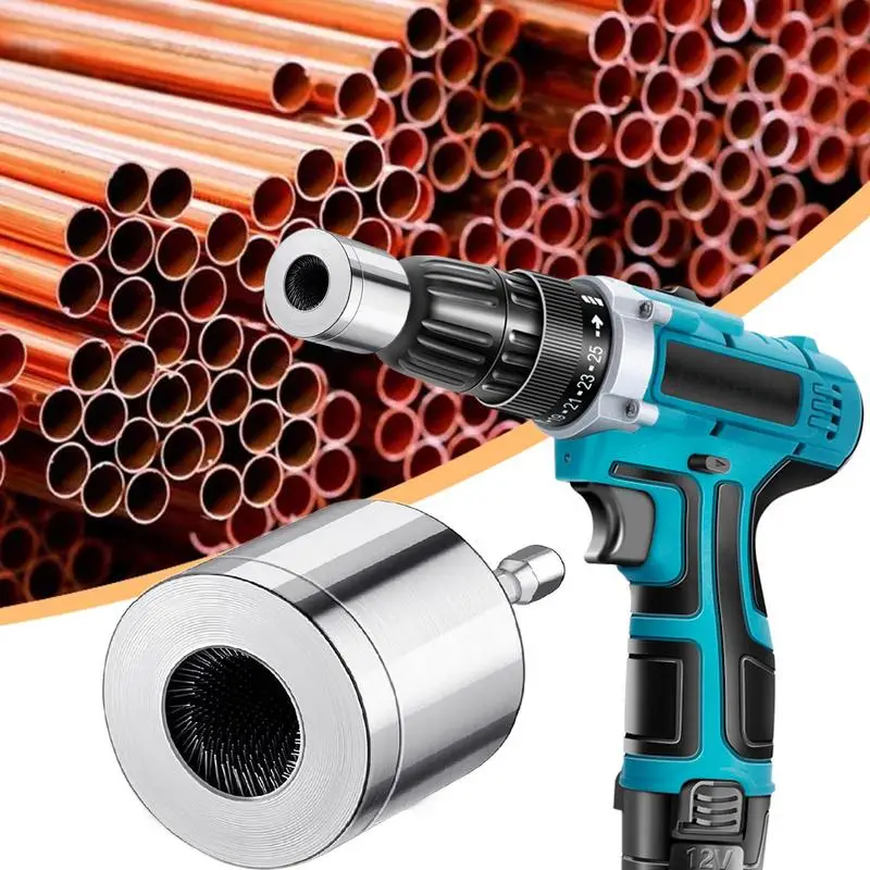 Copper tube Pipeline Cleaning Brush All-Metal Duct Cleaning Brush Drill Pipe Cleaning Tool with Thoughtful Design