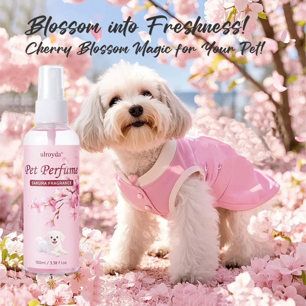 

Sakura Pet Perfume Spray Long Lasting Fragrance Alcohol-Free Odor Eliminator Gentle & Safe Portable for Dogs & Cats Home Use