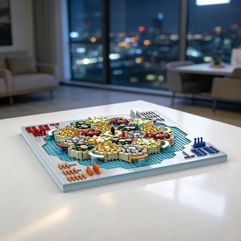 

1516pcs MOC Settlers Of Hexagonia Games Model Building Blocks Construction Christmas Gifts Toy Creative DIY Idea Assemble Kids